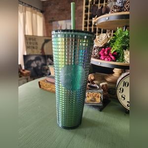 Starbucks Green Aqua Grid 24 Oz Venti Tumbler 2022 Cup